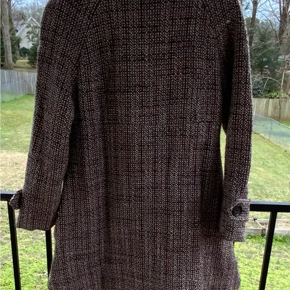 Tribal Women's Tweed Pea Coat - Black, White, and Purple petite small - Picture 5 of 5